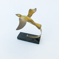 Solid Brass Bird with Black Marble Base - Curtis Jere Style