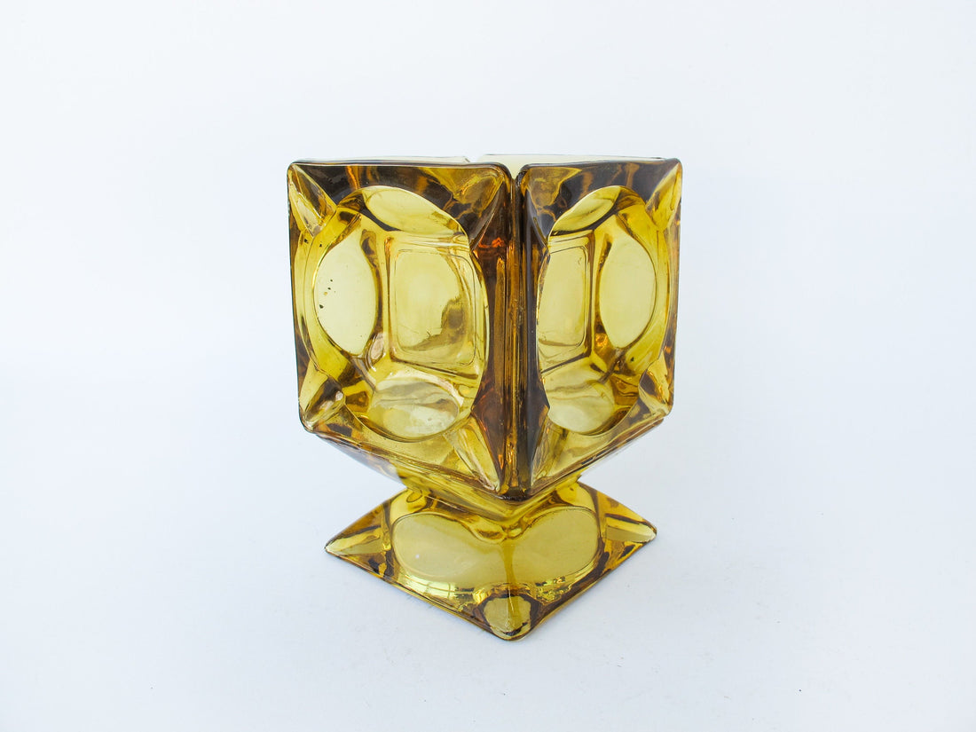 Amber Glass Retro Ashtray