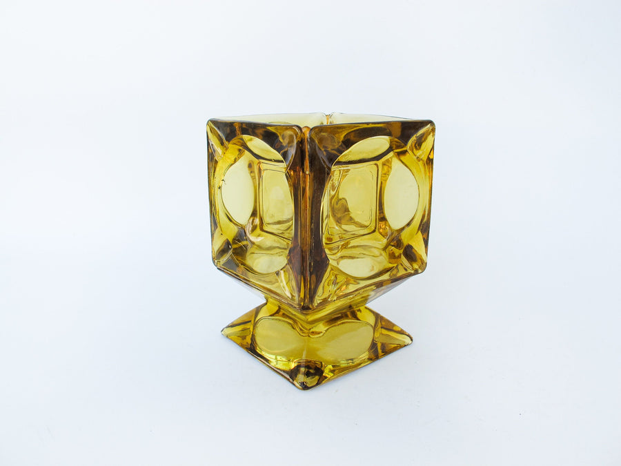 Amber Glass Retro Ashtray