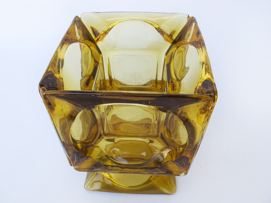 Amber Glass Retro Ashtray