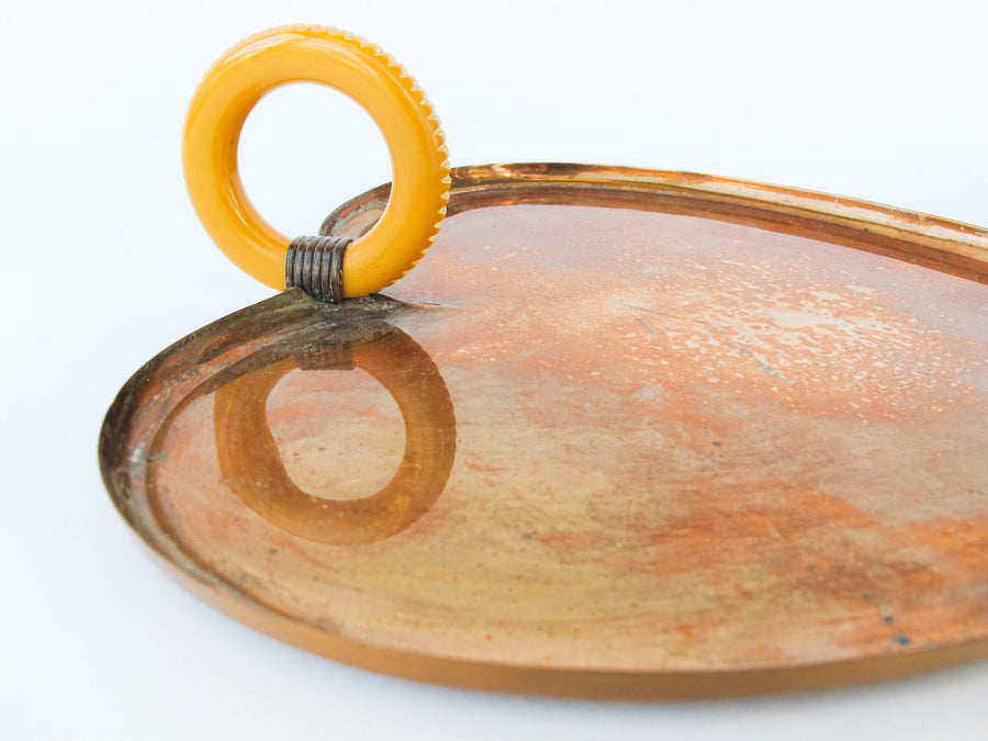 Chase Copper Tray with Bakelite Handle  - Made in the USA