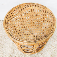 Bamboo and Cane Side Table