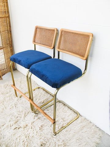 Upholstered Marcel Breuer Barstool Chair Set of Two