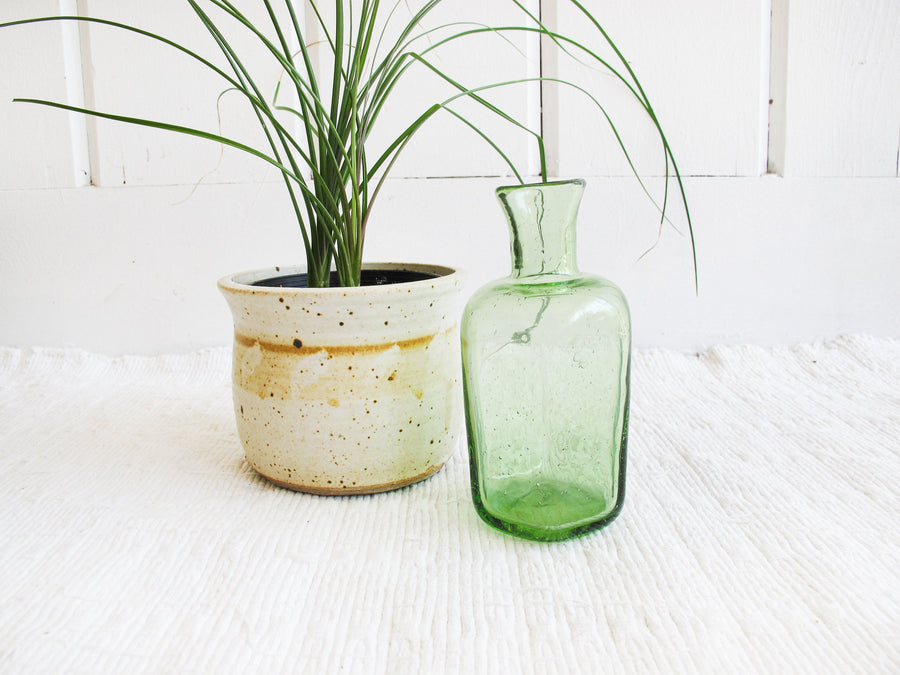 Green Glass Vase Bedside Water Carafe