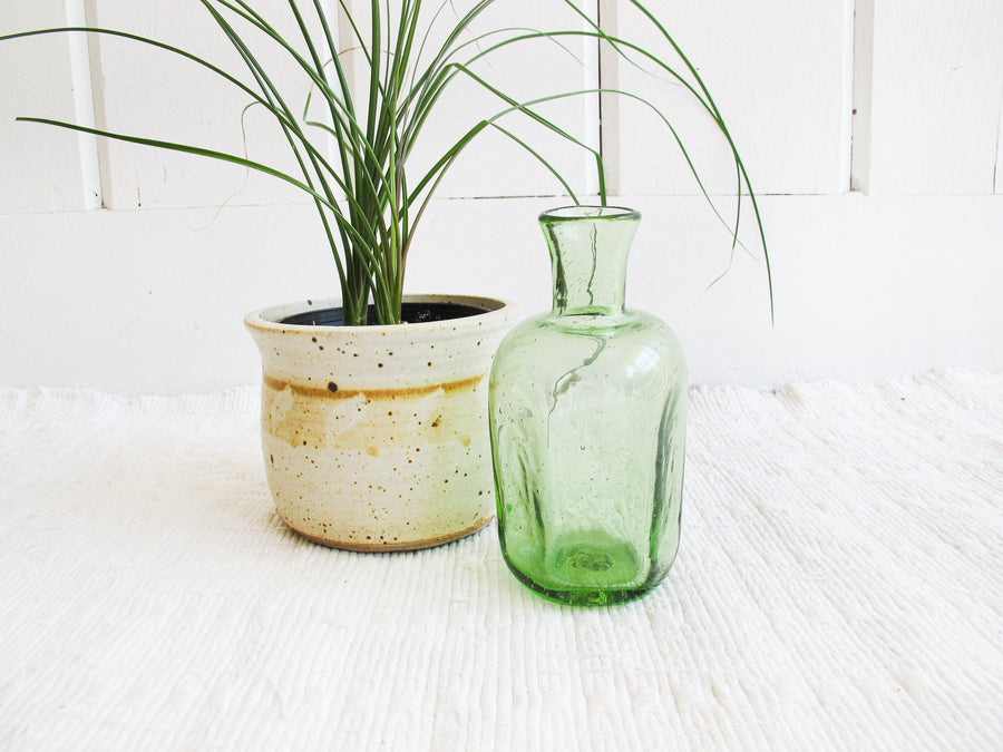 Green Glass Vase Bedside Water Carafe