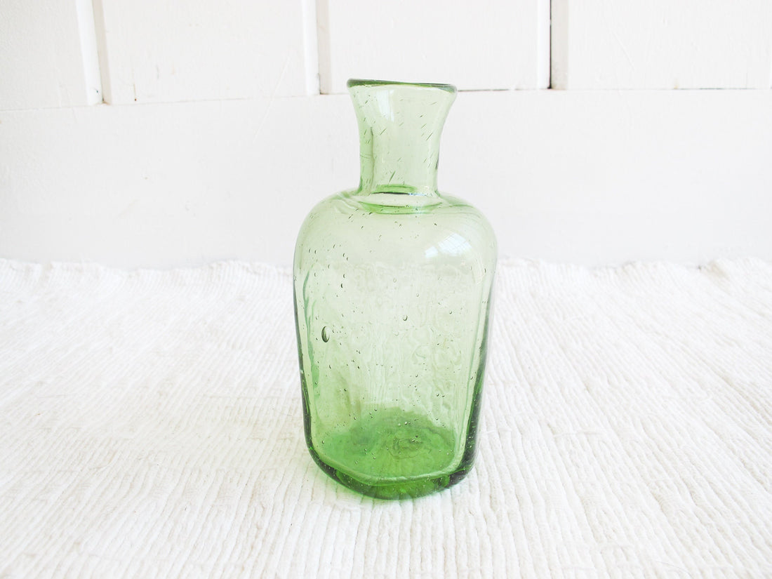 Green Glass Vase Bedside Water Carafe