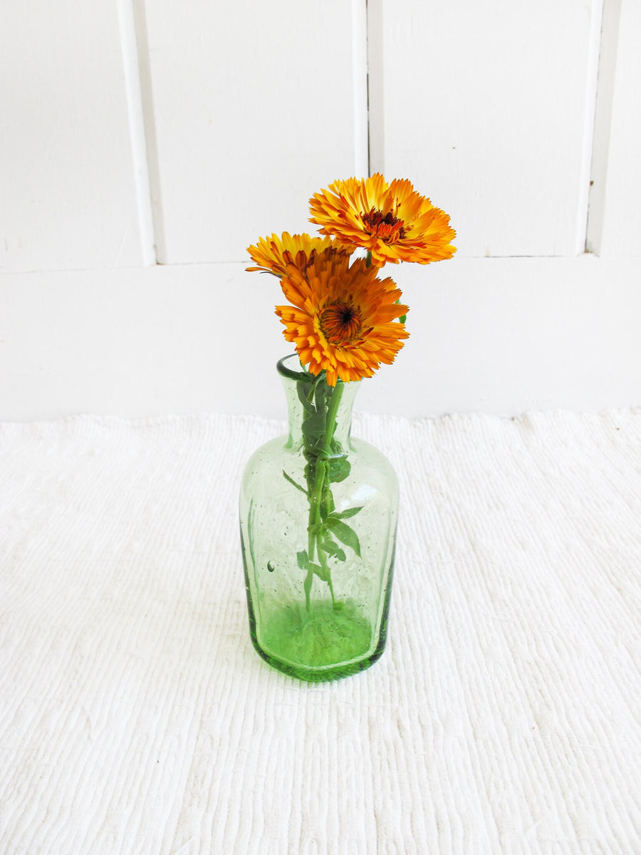 Green Glass Vase Bedside Water Carafe