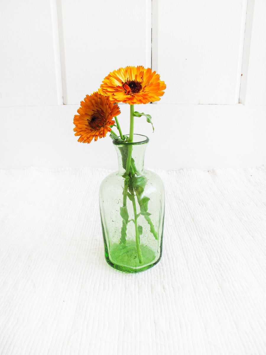 Green Glass Vase Bedside Water Carafe