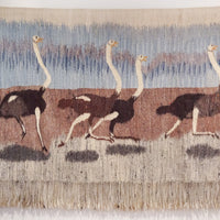 African Woven Ostrich Tapestry - Imbutu Made of Mohair