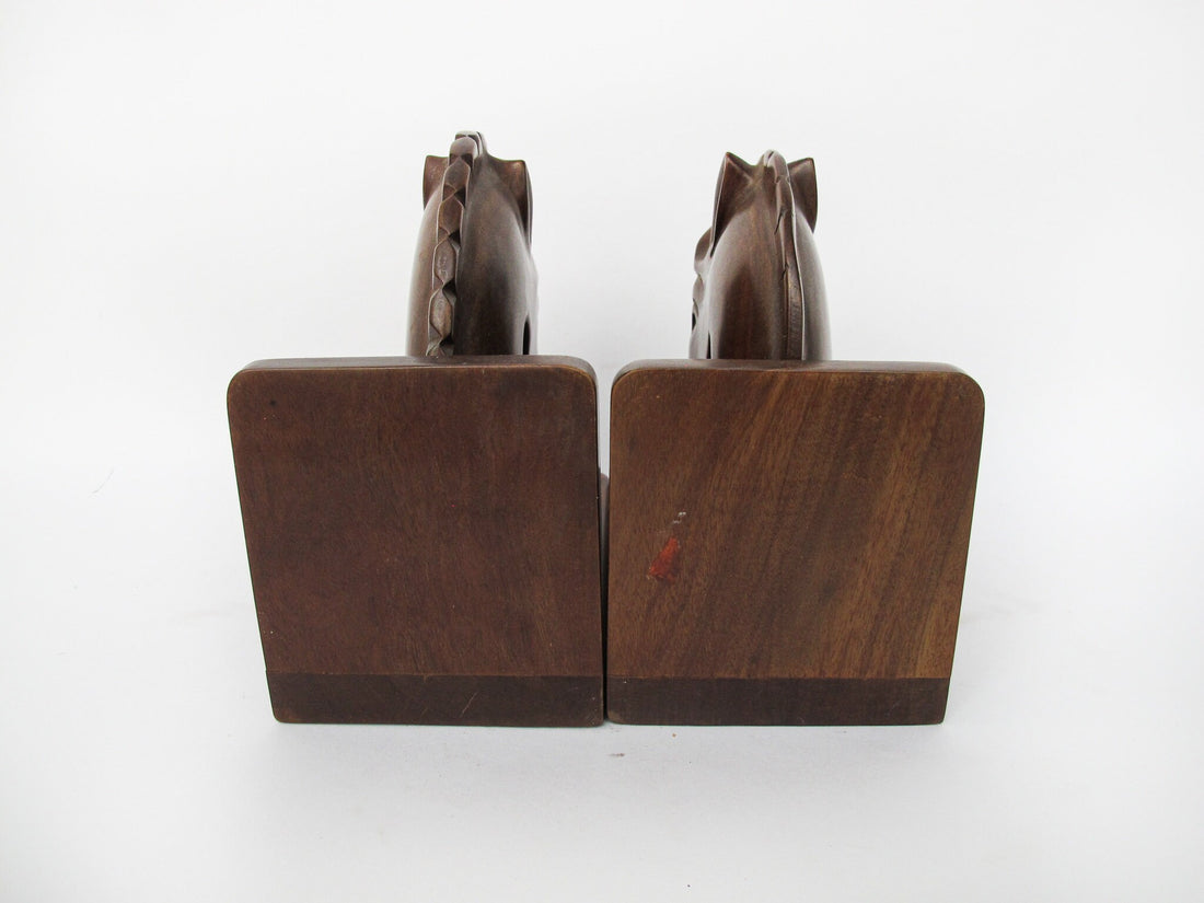 Wood Horse Bookends