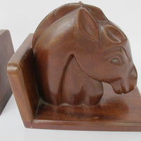 Wood Horse Bookends