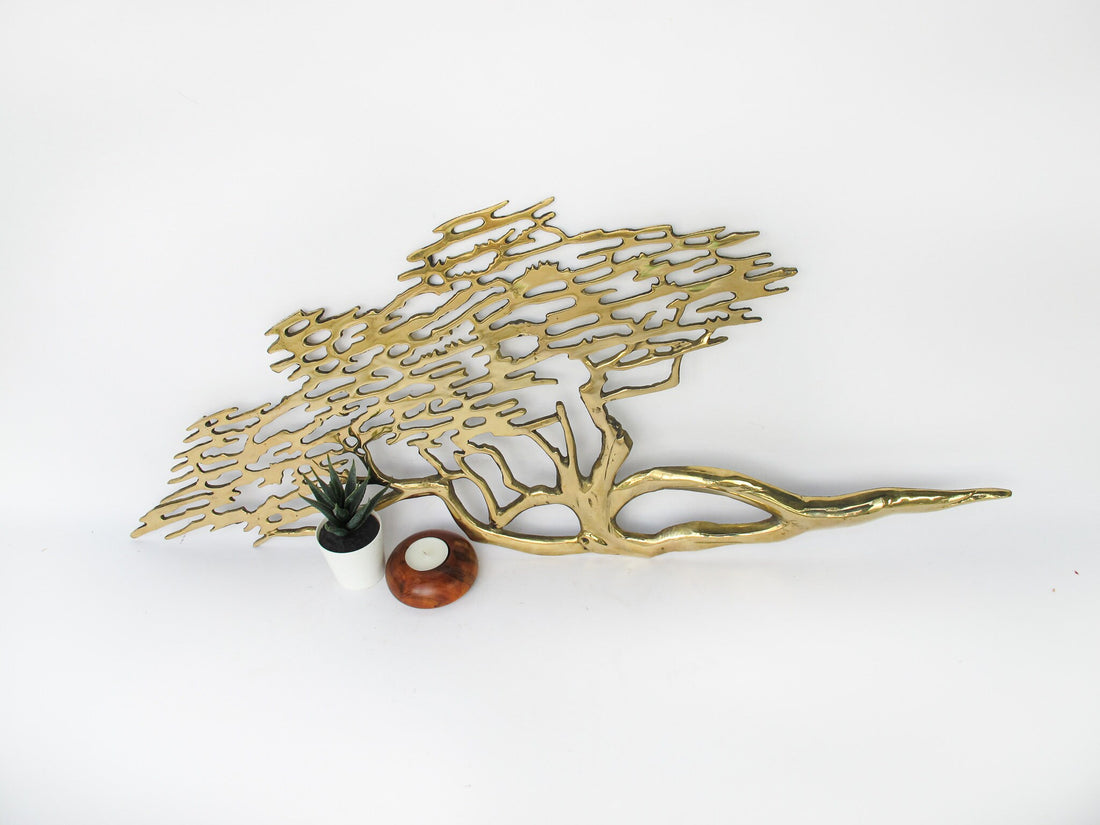 Brass Bonsai Tree Wall Art (2 Available and Sold Separately)