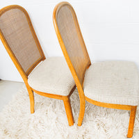 Dining Chairs by Chairs California Furniture Shops Los Angeles Upholstered with Cane Backs