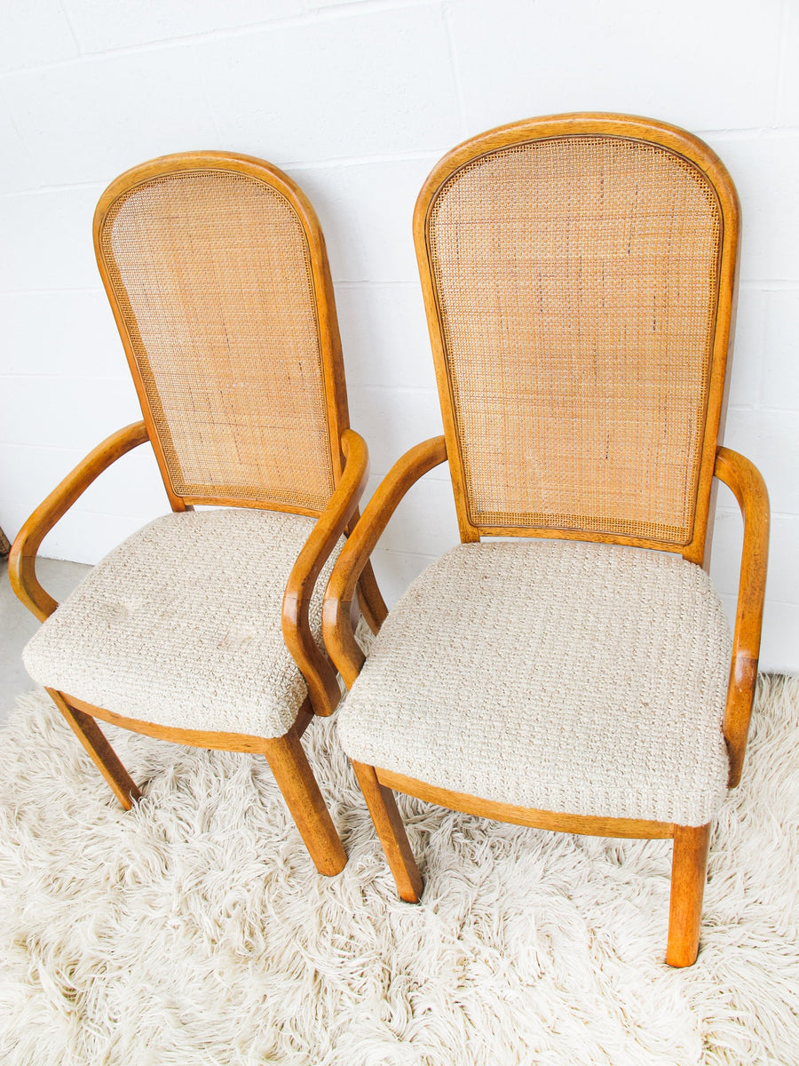 Dining Chairs by Chairs California Furniture Shops Los Angeles Upholstered with Cane Backs