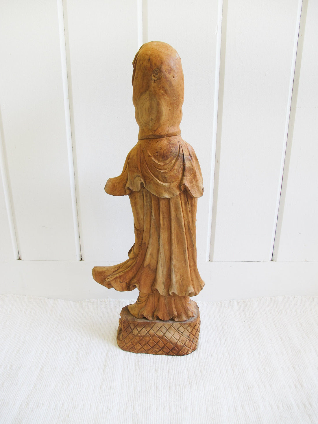 Wood Carving of a Woman Sculpture Statue Buddah