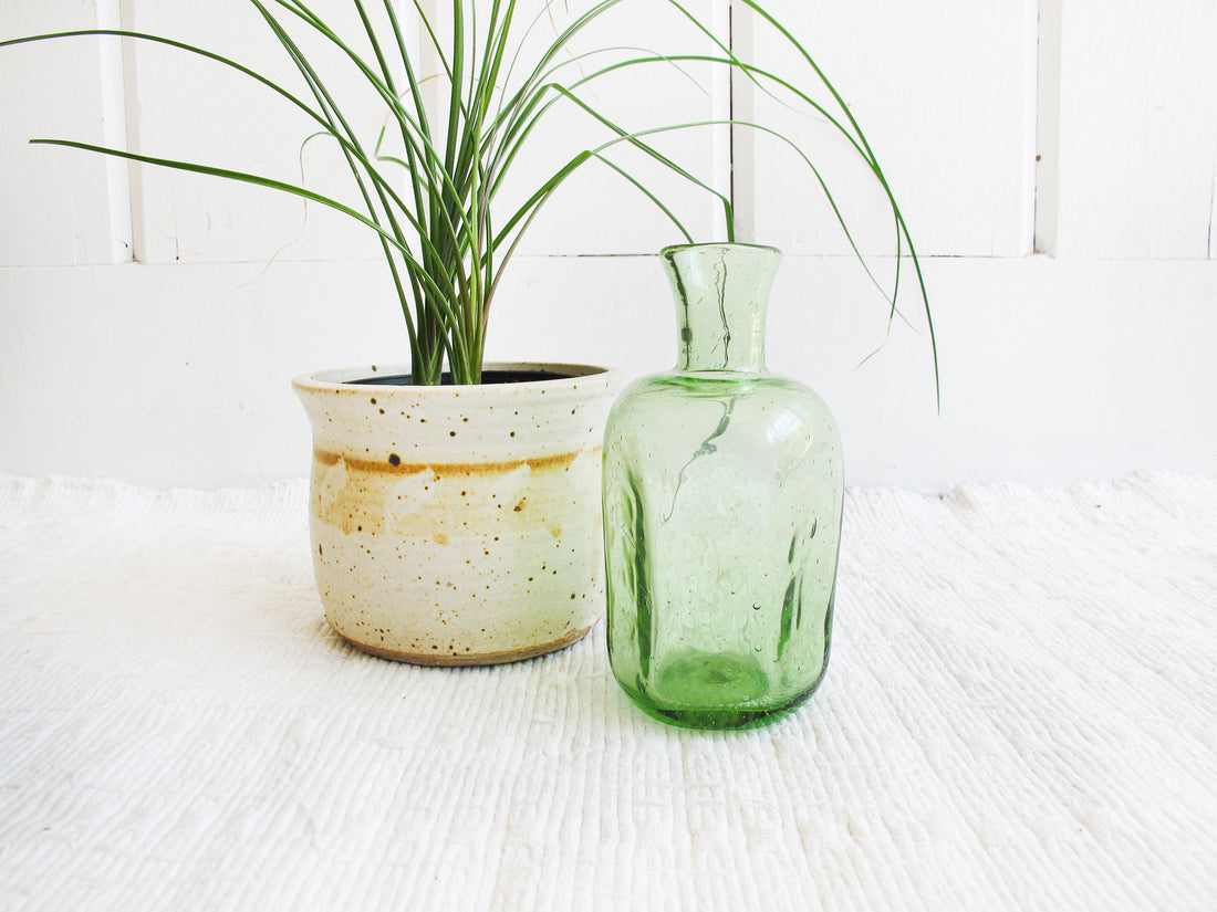 Green Glass Vase Bedside Water Carafe