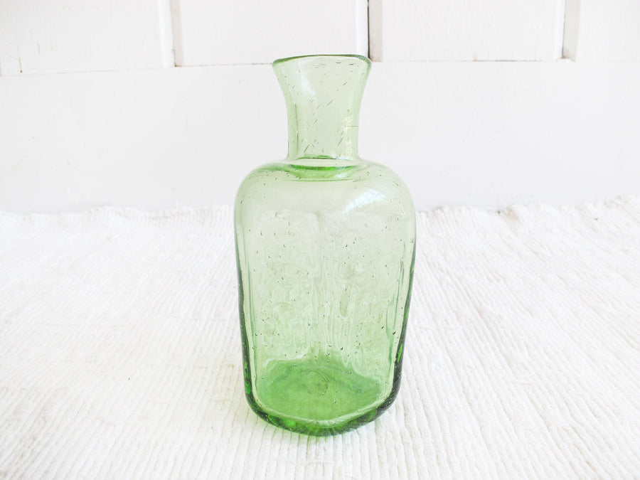 Green Glass Vase Bedside Water Carafe