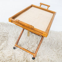 Folding Bamboo Tray Stand with Handles