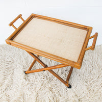 Folding Bamboo Tray Stand with Handles