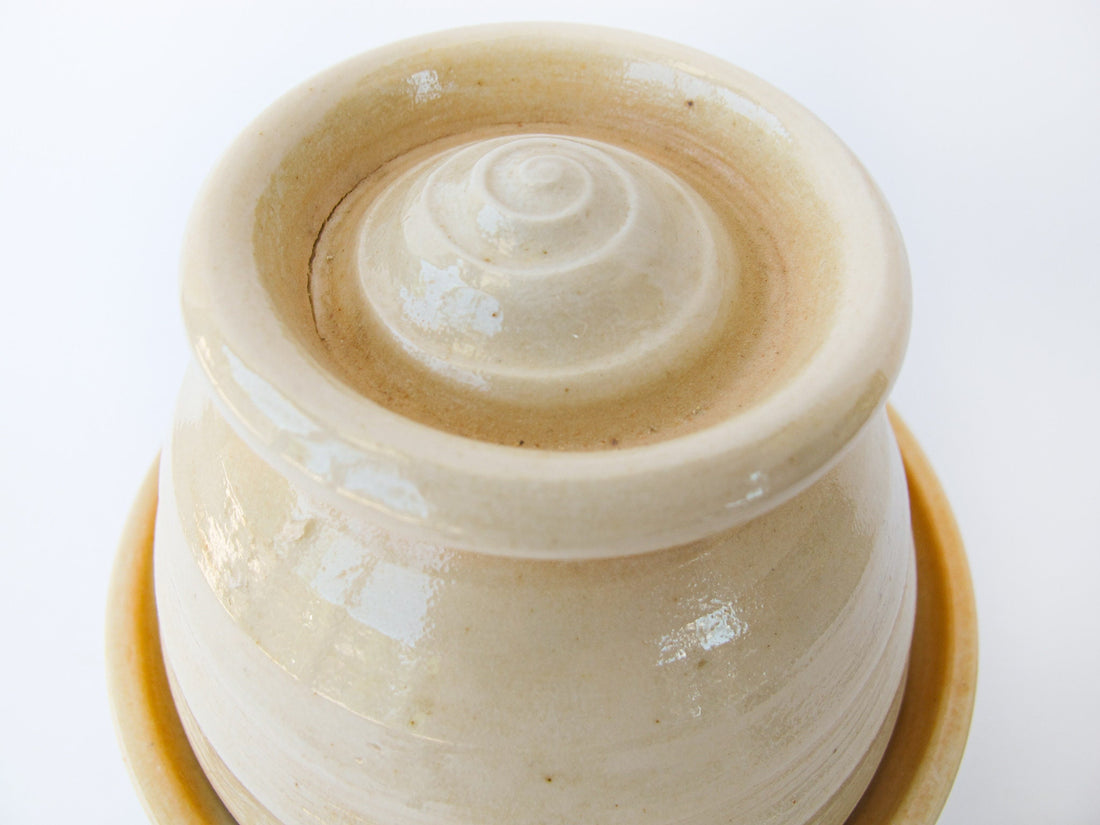 Hand Spun Ceramic Canister Jar with Lid by Teresa Duncan