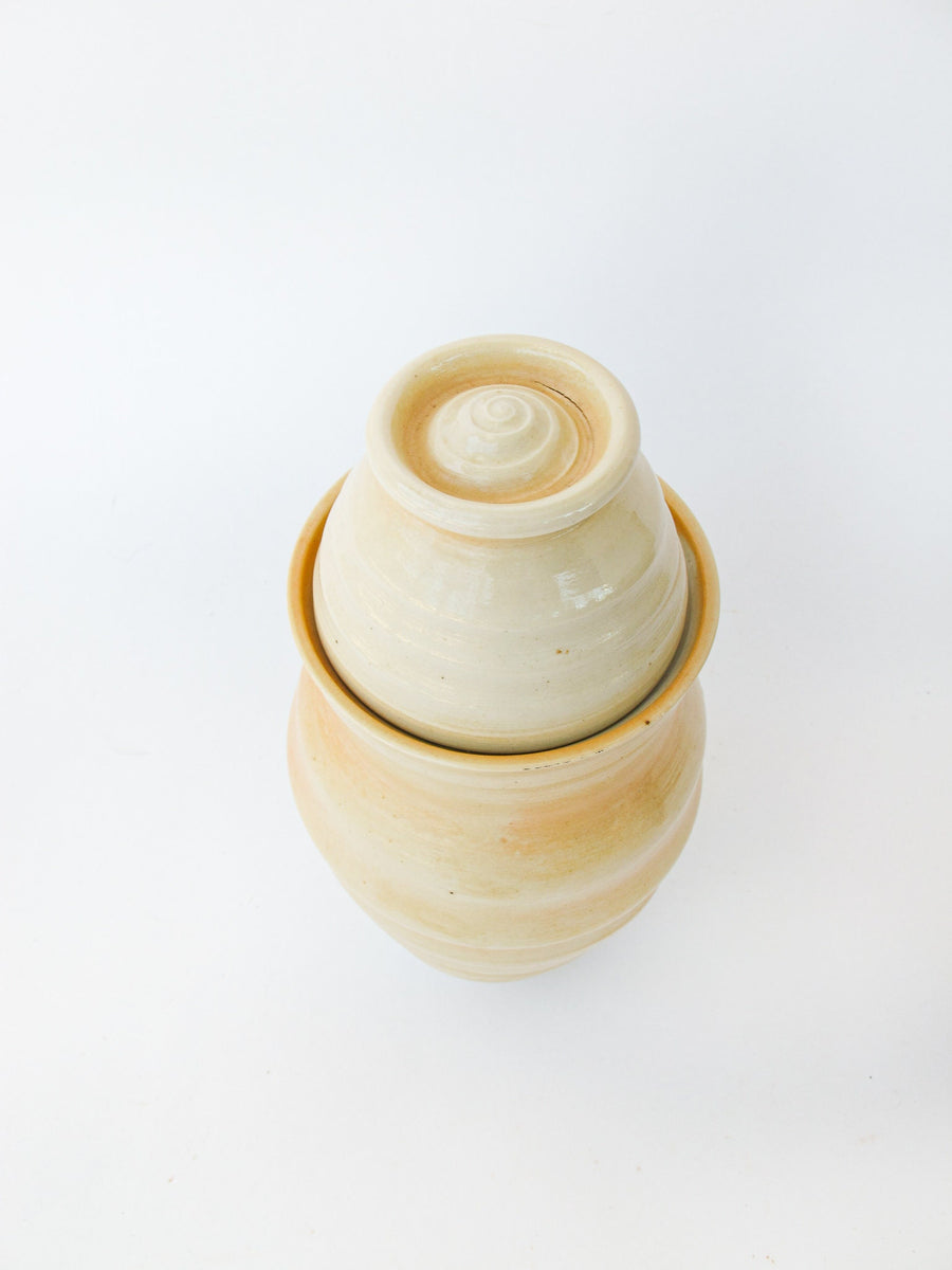 Hand Spun Ceramic Canister Jar with Lid by Teresa Duncan