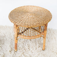 Wicker Side Table Plant Stand Two-Tier