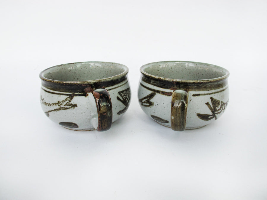 Ceramic Fish Mugs Set of Two