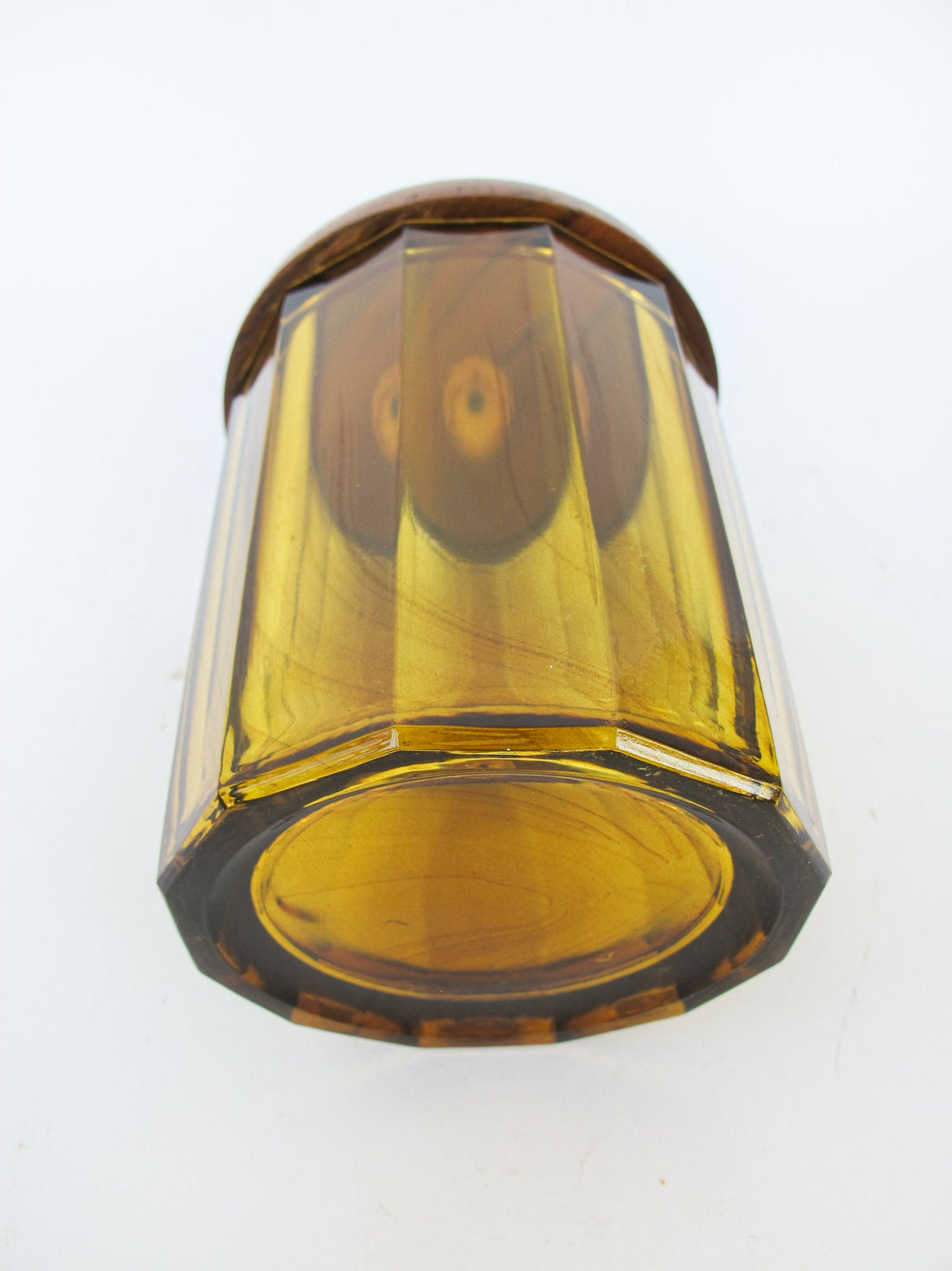 Amber Glass Canister with Wood Lid