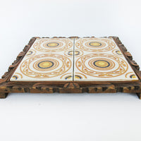 Mexican Tile and Carved Wood Tray Trivet