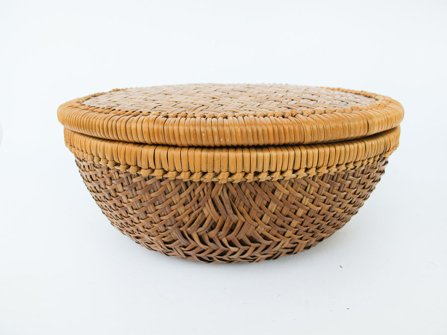 Woven Rattan Basket with Lid