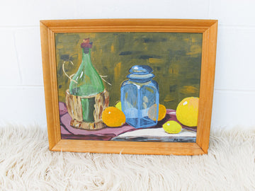Colorful Still Life Painting Framed and Signed MT