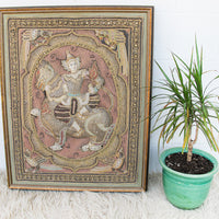 Thai Hand Embroidery Wall Art in Pastel colors