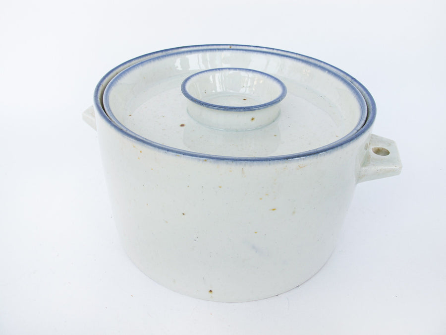 Dansk Blue Mist Niels Refsgaard White and Blue Ceramic Stew Pot with Lid