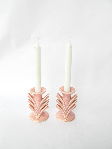 Red Wing Pink Ceramic Candle Sticks