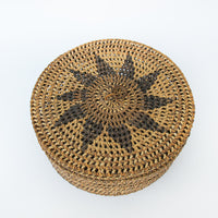 Basket with Original Lid and Pin Wheel Detail