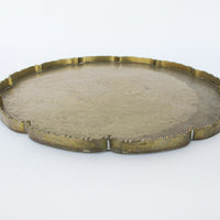 Brass Serving Tray With Scalloped Edges