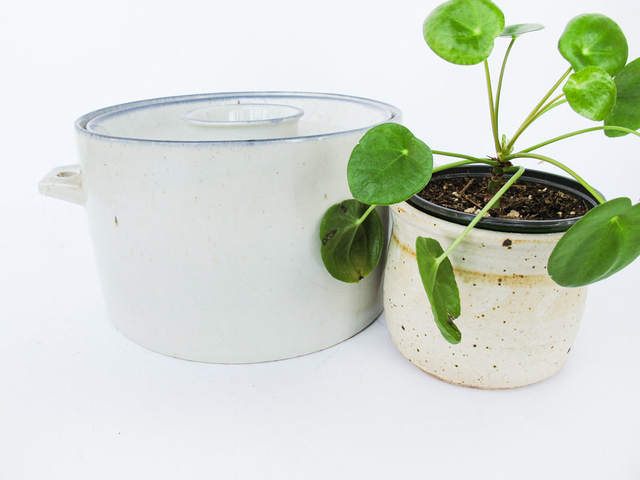 Dansk Blue Mist Niels Refsgaard White and Blue Ceramic Stew Pot with Lid