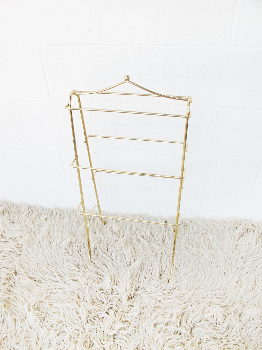 Flashed Brass Entry Towel Clothes Storage Organizer Rack