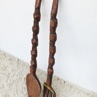 Wood Fork and Spoon Wall Art with Floral detail  Made in the Philippines