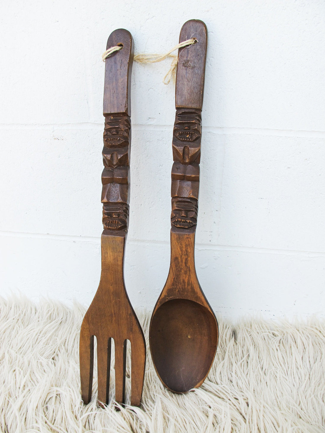 Philippines  Hand Carved Wood Fork and Spoon Wall Art