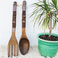 Philippines  Hand Carved Wood Fork and Spoon Wall Art