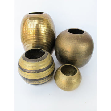 Mixed Metal Brass Vases Assorted Sizes and Styles (Sold Separately)