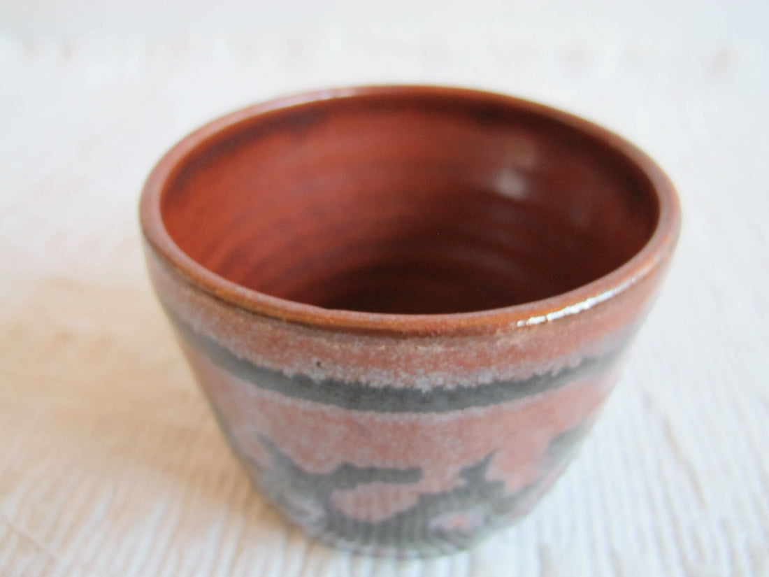 Tribal Patterned Hand Spun Pottery Pot Dish