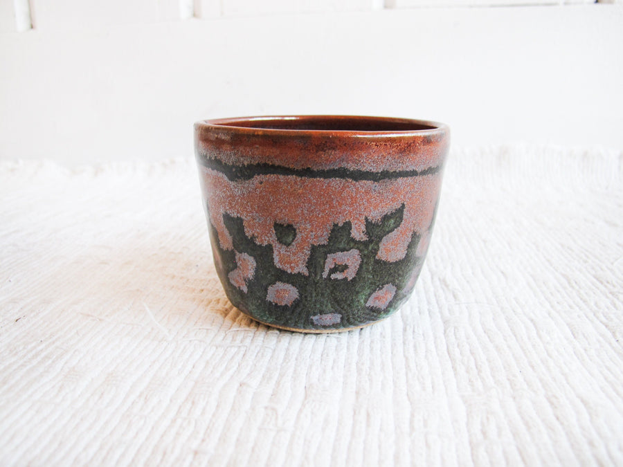 Tribal Patterned Hand Spun Pottery Pot Dish