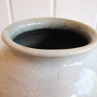 Ceramic Floor Pot Vase with White and Bright Indigo drip Glaze