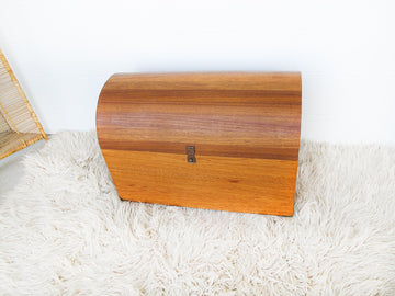 Wood Dome Trunk with Brass Hardware