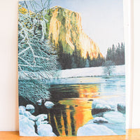 Snowy Lake Landscape Painting