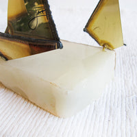 Brass Boat Sculpture on Geode Stone Base Curtis Jere Style