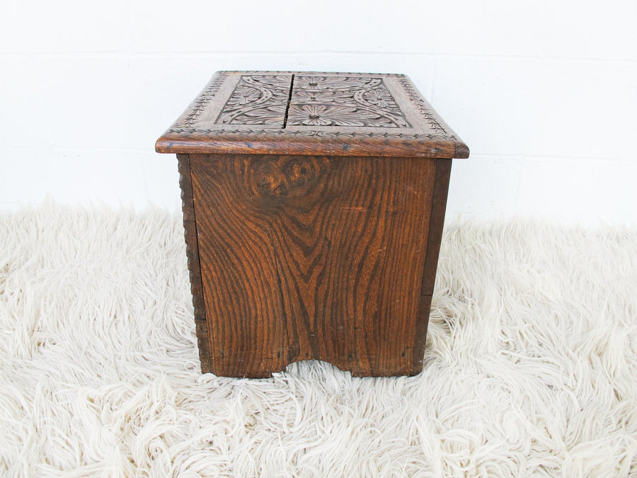 Hand Carved International Wood Trunk