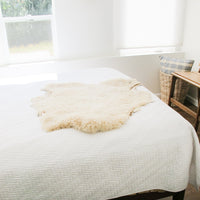 Unbleached Natural Sheep Skin Area Rug Throw